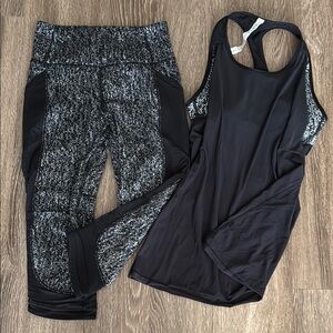 Lululemon Athletica Black and Gray Activewear Set